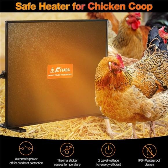 Chicken Coop Heaters,100/200W Adjustable Wattage ULTested RadiantHeat Flat Panel - Picture 3 of 6